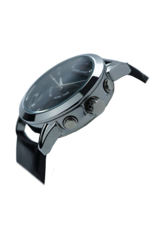 ساعة رجالية فاخرة من الجلد الأسود الفاخر للرجال WA-10SBL - Image 3